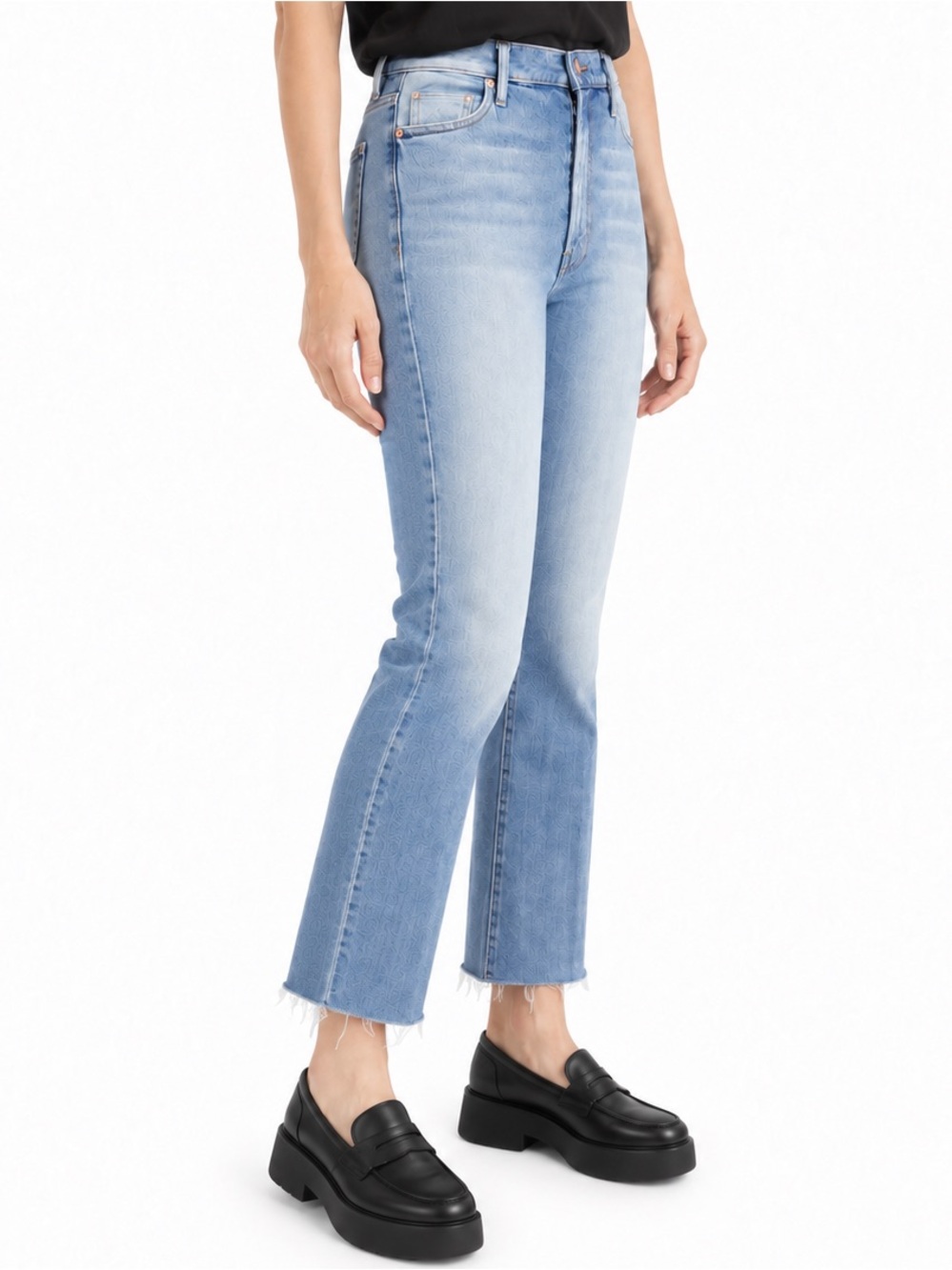 MOTHER The Hustler Ankle Fray Jeans Sz 25 Au Revoir Cropped Flare Denim Y2K 90s